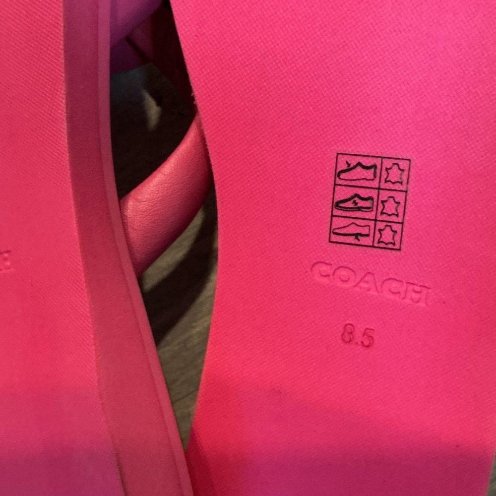 COACH Hot Pink Knotted Slide Sandals Women’s sz 9.5B UK 8.5 EU 40 - Picture 6 of 6